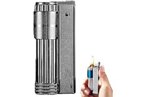 BIUBIULOVE Encendedor De Queroseno Vintage Retro, Encendedor De Trinchera Vintage, Encendedores De Queroseno Recargables Retro Portátiles, Encendedores De Llama Suave De Metal (Negro)