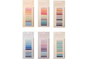 KOKITS 1200 Piezas Marcadores Adhesivos,Marcapaginas Adhesivos,6 Estilos Tabs Para Marcar Marcadores de Página.