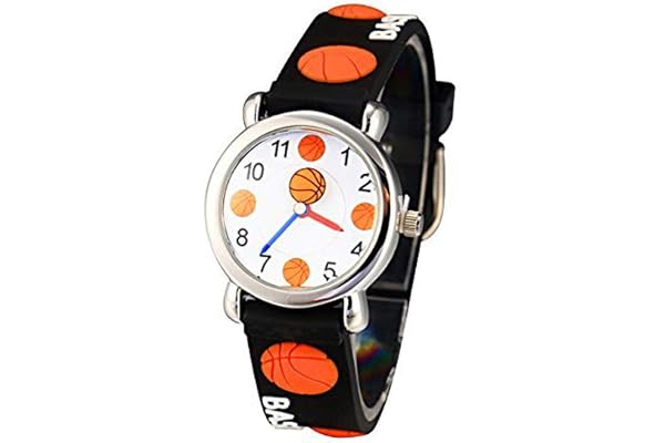 Jian Ya Na Montre à quartz numérique ronde avec bracelet en silicone et motif de dessin animé pour fille