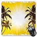 Produktbild BGLKCS Palm Tree Mauspads Mouse Pad, Holiday Theme A Sunny Tropical Place with Palm Trees Illustration Print, Standard Size Rectangle Non-Slip Rubber Mousepad, Yellow and White