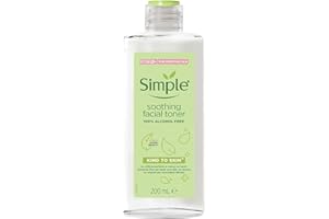 Simple Kind to Skin Tóner facial calmante del Reino Unido, marca número 1 para el cuidado de la piel facial, sin alcohol, 200 ml, el paquete puede variar
