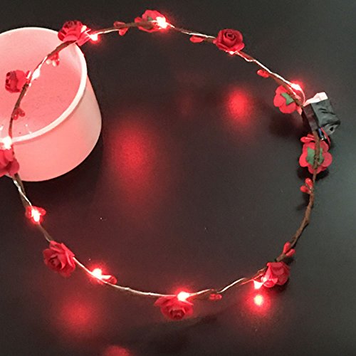 Cido JWBOSS Couronne de LED Bandeau de Fleurs Accessoires Couronne Guirlande de Fleurs Mariage Nuptiale
