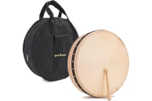 Gear4music Bodhran 18 pollici - Tamburo a cornice irlandese con borsa e battente