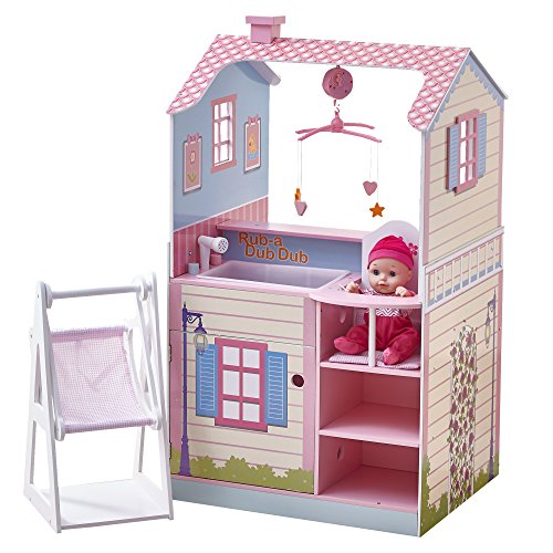 Casa para muñecas de 45,7 cm con habitación de bebé de Teamson Kids TD-11460A