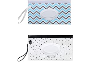 RY-EARL 2 Stück Feuchttüchertasche, Wiederverwendbarer EVA-Feuchttücher-Spender Etui für tragbare Feuchttücher-Transporttaschen für Baby-Reisetasche (2 Modelle)