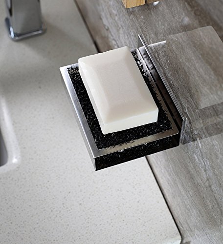 Hihoddy Badezimmer Seife ,Selbstklebende Seifenschale Saver Gericht Halter Seifenablage – Seifenschale-Seifenkorb für Badezimmer Küche Dusche, Edelstahl-Seifenhalter ohne Bohren - 3