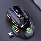 Coverzone Kablosuz Oyuncu Mouse &ndash; 3200 DPI Ayarlanabilir Hassasiyet, RGB 7 Renk LED Aydınlatma, Şarjlı, Ergonomik Tasarım, 2.
