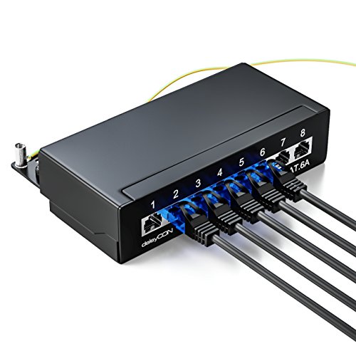 [SET 5 Stück] deleyCON 0,5m CAT6 Netzwerkkabel / U-UTP RJ45 / CAT-6 Lan Kabel Patchkabel Kupfer / Switch Router Modem Repeater Patchpanel – Schwarz - 5