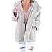 Produktbild Yazidan Damen Weich Teddy Mit Kapuze Jumper Kapuzenpulli Jacke Mantel Tasche BeiläUfig Winter üBergrößE Warm Outwear Oberteile üBergroß Lange äRmel PlüSch Strickjacke Oberbekleidung(Grau,M)