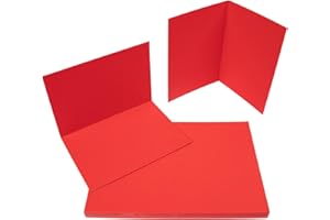 ‎PRESENT FILL PresentFill® Klappkarten blanko in Rubin Rot - 25 Faltkarten A6, Klappkarte ideal zum Karten selbst gestalten, beschriften oder bedrucken - passend für C6 Umschläge