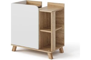 Vicco Mueble bajo Lavabo Karen, Sonoma/Blanco, 60 x 65 cm con Puerta y Compartimentos Abiertos