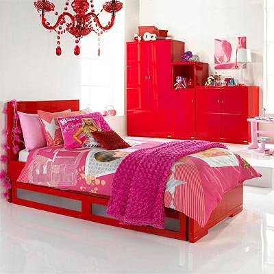 Izziwotnot Skyline 1 Door Wardrobe, High Gloss Red