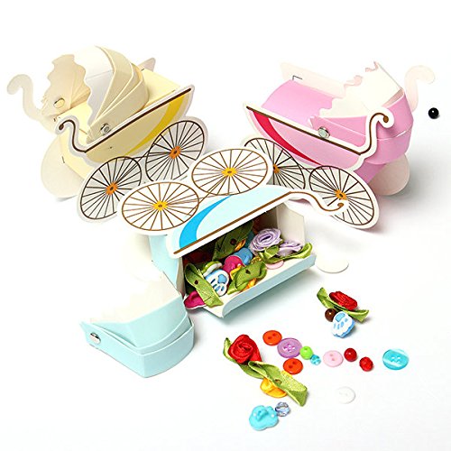 Bazaar 10Pcs Baby Stroller Shape Gift Box Wedding Baby Shower Party Favor Decoration Gift Boxes
