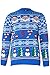 Produktbild SHINE Original Pingo Men's Christmas Jumper Knit Fun Pullover with Crew Neck (HO HO ans Snow Man Aztec-Blue, M)