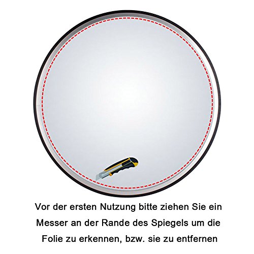 SPEED Überwachungsspiegel Sicherheitsspiegel Panoramaspiegel Konvex Verkehrsspiegel Polycarbonat 45CM Schwarz - 3