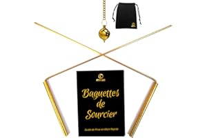 ESOAS Baguettes DE SOURCIER, Fabrication Artisanale Française, avec Pendule Divinatoire, Nouvelle Version 2023, Idéal Professionnel Radiesthésie & Géobiologie, Radmaster Laiton (Cuivre/Zinc) Garantie A Vie