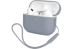 Kompatibel mit Airpods Pro 2 Generation Hülle 2022, Mocarheri Ultra-dünnes, Silikon Stoßfeste Weiches Schutzhülle für Airpods Pro 2, Voller Schutz für Airpods Pro 2 Case Cover (Grau)