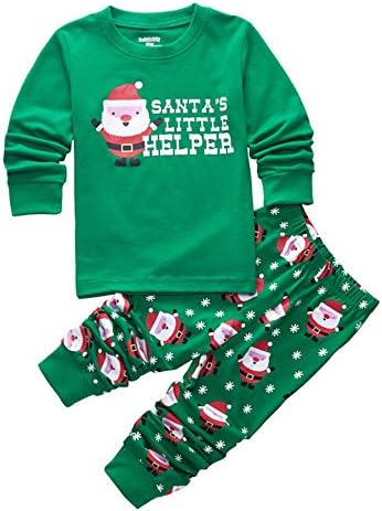 Xtrafun Newborn Infant Baby Boy Girl Christmas Pyjamas Sets Long Sleeve Cotton PJS Children Xmas Sleepwear Nightwear Presents Outfits For 4-7 Years old