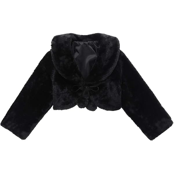 Manteau Fausse Fourrure Fille - Blouson Chaud Hiver, Manches Longues, Idéal Cérémonie Mariage Fête (12 Mois-8 Ans)