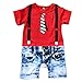 YiZYiF Baby Boys Kids Outfits Romper Suit Bowtie Gentlemen Party Clothes Red 12-18 Months