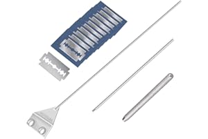 HOTOOLME 65 cm Algenschaber Aquariumschaber, Edelstahl Aquarium scheibenreiniger für die Reinigung von Glas Aquarium mit 10 Klingen