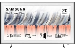 Samsung 65 Inch The Frame TV, LS03HE, 4K, 240Hz DLG, QLED Glare Free, HDR 10+, Motion Xcelerator 144Hz, Art Mode, Modern Frame with Built-in Solution, Smart TV, QA65LS03HEUXSA (2026 - KSA Version)