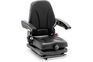 hillvert HT-RUNDLE-16 Traktorsitz 42 x 47 cm einstellbar Federung Schleppersitz Traktor Sitz Treckersitz Staplersitz