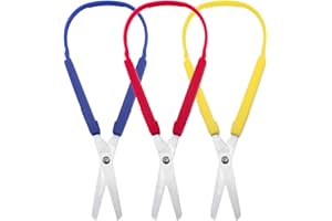 DOFU Neikafan - Tijeras para manualidades (3 unidades, hebilla de tijeras de apertura automática, seguridad fácil agarre, tijeras para niños con mango de plástico PP para personas mayores, necesidades