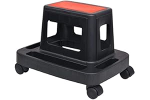 Wakects Fahrbarer Gartensitz Rollsitz Rollwagen Werkstatthocker Maximal Belastbar bis 150kg, 45 x 34 x 32 cm (B x T x H)