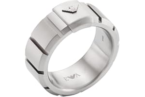 Emporio Armani Anillo tipo alianza para hombre de acero inoxidable