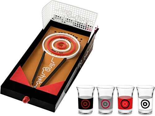 Chio Pack of 4 Glass Liqueur Glasses with Pinball Machine, Material, Multi-Colour