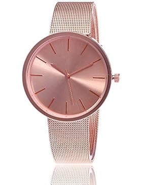 MJARTORIA Damen Armbanduhr Business Stil Analog Quarz Damenuhr Edelstahl Milanese Armband Rosagold Farbe 24cm