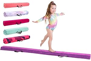 TINY TUMBLERS Poutre gymnastique pour enfants - 210/240/270/300cm - Équipement d'équilibre incroyable pour les enfants à la maison - Faux suède, mousse EVA haute densité - Cartes Flash, sangles de transport