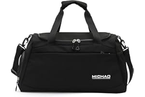 sprecenk 35L Borsa da Viaggio Pieghevole, Borsone Palestra Sportiva con Scomparto Scarpe, Grande Capacità Borsa da Fine Settimana Borsa Porta Abiti da Viaggio per Uomo Donna, Nero