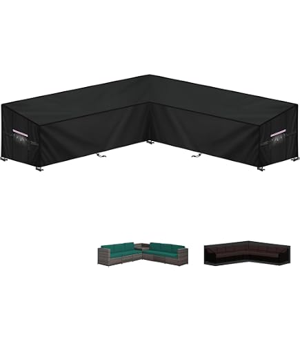 SIMPHAUS Housse Canapé 3 Places Jardin 420D Oxford – Étanche, Anti-UV, 185x85x81/61 Cm
