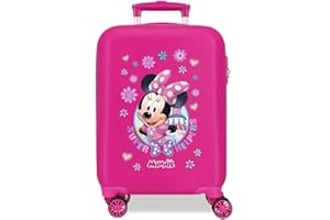 Disney Joumma Minnie-Helper-Kabinenkoffer, Kinderkoffer, aus ABS, einem robusten Material, Vier multidirektionale Doppelrollen, seitlicher Kombinationsverschluss, Rosa, Koffer 50