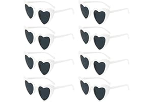 FUNUPUP Occhiali da Sole a Forma di Cuore Occhiali da Festa Senza Montatura per le Donne