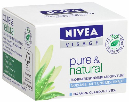 Preisvergleich Produktbild Nivea Visage Pure & Natural Feuchtigkeitsspendende Gesichtspflege, 50 ml