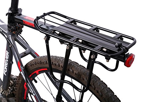 West Biking 3 Schnellspanner Fahrrad gepäckträger max Belastung 50kg mit Reflektor einstellbar Alu Schwarz, weiß