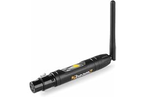BeamZ BBP - Wireless DMX Sender und Empfänger, DMX Transmitter mit Adapter m/f, Receiver für drahtlose Lichtsteuerung, drahtloses DMX Signal, Lichteffekte drahtlos Steuern
