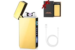KIPIDA Mechero Eléctrico, Encendedor Eléctrico USB Recargable, Mechero Eléctrico Hombres, Regalo Hombres Papá, Regalo para Día del Padre, Llama Prueba de Viento Recargable Encendedor para Hombre Él