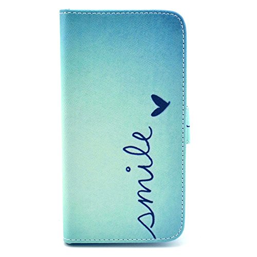 Samsung Galaxy S5 S5 Neo Custodia a Libro di NALIA, Flip-Cover Portafoglio Sottile Wallet Case Protettiva Ecopelle Vegan, Protezione per Cellulare Bumper per Telefono - Smile Heart Edition