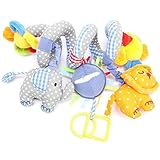 HENGSONG Baby Children Twisty Curly Pram Pushchairs Car Seat Cot Musical Bed Cartoon Gift Toys (Blue)