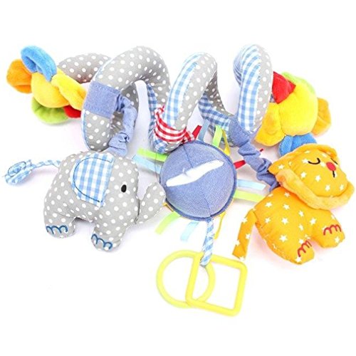 HENGSONG Baby Children Twisty Curly Pram Pushchairs Car Seat Cot Musical Bed Cartoon Gift Toys (Blue)