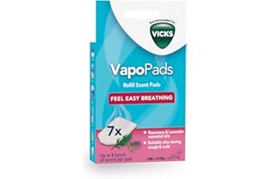 Vicks VapoPads romero y lavanda, Con aceites esenciales, Pack de 7, Compatible con nuestros humidificadores, inhaladores y difusores, Óptimo para resfriados y congestión nasal, VBR7