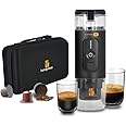 Handpresso E-PRESSO+ Portable Coffee Maker and Suitcase - USB Battery Powered, 90ml Tank, 3x2.9mAh Battery, Travel Espresso Maker for Capsules or Ground Coffee