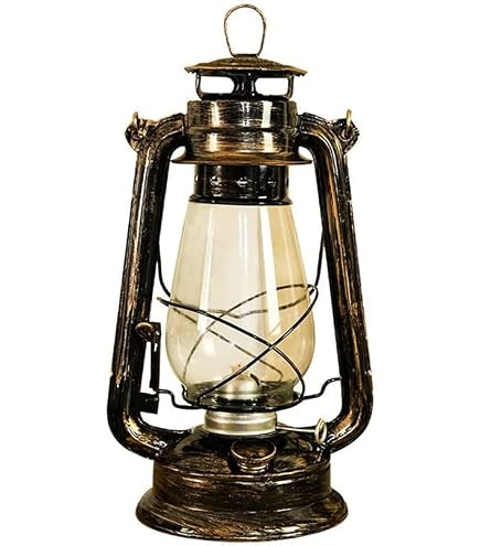 Lampe à Pétrole Vintage Fyearfly - Design Rétro, Portable, Éclairage Extérieur/Jardin/Camping - 27.5cm