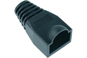SWITCH ELECTRONICS Black RJ45 Plug Boot Cover Plastic Ethernet Sheath Cable Connector Cap (Pack of 10 Pcs)