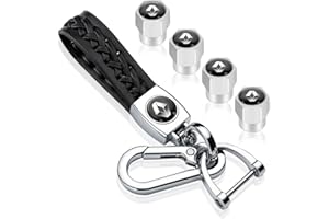 ADIEN Porte-clés de voiture en cuir et bouchons de valve de pneu pour Renault Captur Koleos Espace Fluence - Porte-clés de voiture pour femmes et hommes