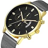 Armbanduhr Damen Ronamick Mode Herren uhren Edelstahl Sport Quarz Analog Datum Stunden Armbanduhr Armband Armbanduhr Uhr Uhren(L)